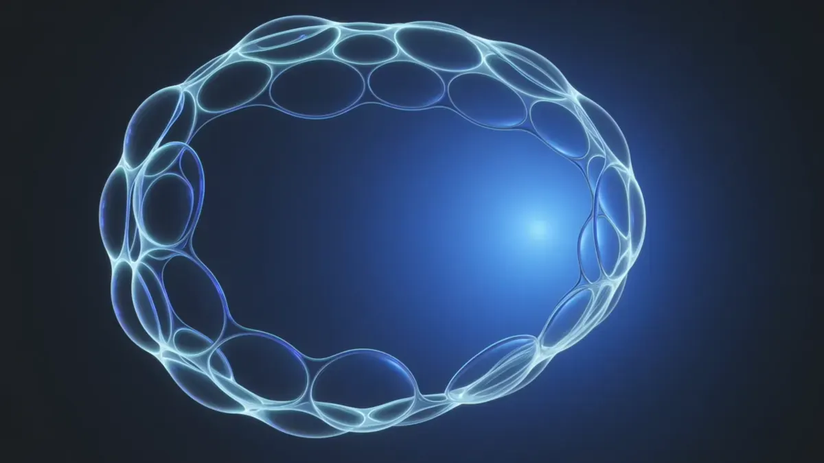 Abstract blue cellular lattice